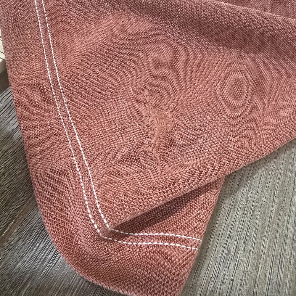 Tommy Bahama Modal Blend Polo Shirt XL Heathered Salmon Gray Golf Travel Preppy - Picture 6 of 13